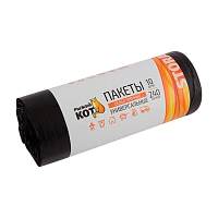 Мешки для мусора Рыжий кот 240л 36мкм ПВД 10шт. особо прочные черный (1/10)