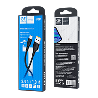 Кабель GFPower 06T USB (m)-Type-C (m) 1.0м 2.4A ПВХ черный (1/200/800)