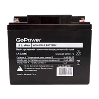 Аккумулятор свинцово-кислотный GoPower LA-12400 12V 40Ah клеммы под болт M6