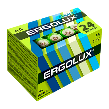 Батарейка Ergolux LR6 AA BOX24 Alkaline 1.5V (24/240/480)