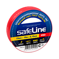 Изолента Safeline 15мм*10м ПВХ красный (10/250)