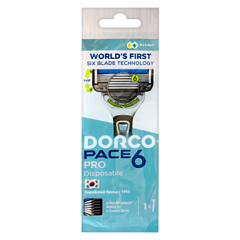 Бритва одноразовая DORCO "PACE6 PRO" 6 лезвий 1шт. (1/10)