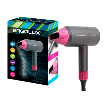 Фен Ergolux ELX-HD09-C08 1200W серый розовый (1/24)