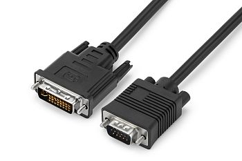 Кабель GoPower DVI-I (m)-VGA (m) 1м черный Premium Zip-Lock c подвесом (1/200)