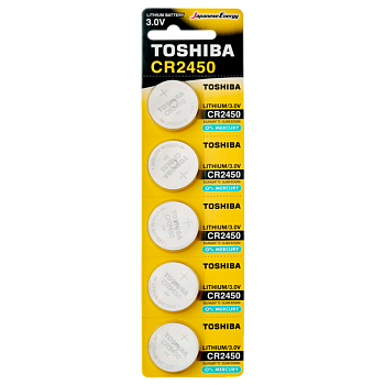 Батарейка Toshiba CR2450 BL5 Lithium 3V (5/100/8000)