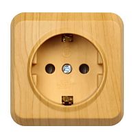 Розетка Smartbuy "Юпитер" 1гн. 16A С/З пластик светлое дерево