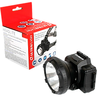 Фонарь налобный Ultraflash LED5364 0.5W 1LED от аккумулятора 2 режима черный (1/5/100)