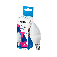 Лампа светодиодная Космос CN E14 14W 4500К 174-265V свеча матовая (1/10/80)
