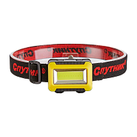 Фонарь налобный Спутник FH125 3W LED от батареек 3 режима черный желтый (1/20)