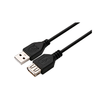 Кабель GoPower удлинитель USB2.0 (m)-USB (f) 1.5м ПВХ черный в пакете (1/200)
