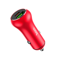 Автомобильное З/У HOCO Z38 1USB/Type-C QC3.0 красный (1/12/120)
