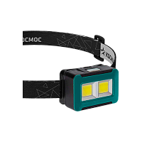 Фонарь налобный Космос 519B 4WCOBLED от батареек 3хАА IP44 3 режима зеленый/черный (1/30/240)