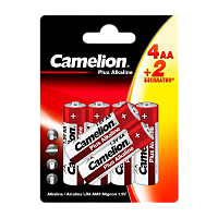 Батарейка Camelion Plus LR6 AA BL4+2 Alkaline 1.5V (6/72/576) 