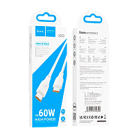 Кабель HOCO X93 Type-C (m)-Type-C (m) 1м 60W TPE белый (1/37/370)