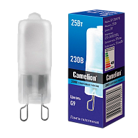 Лампа галогенная Camelion G9 25W 2800К 220-240V капсула матовая (1/5/100)
