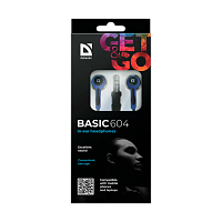 Наушники внутриканальные Defender 604 Basic черный голубой (1/50)