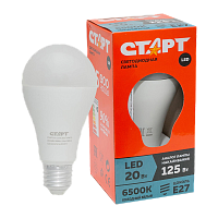 Лампа светодиодная Старт GLS E27 20W 6500К 220V груша Eco матовая (1/10/100)
