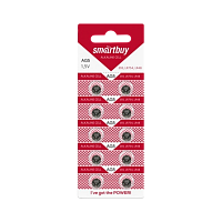 Батарейка Smartbuy G5/LR754/LR48/393A/193 BL10 Alkaline 1.5V (10/100/2000)
