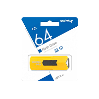 Флеш-накопитель Smartbuy Stream 64GB USB2.0 пластик желтый