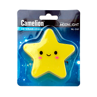 Ночник Camelion NL-240 "Звезда" 1LED 0.5W 220V в розетку желтый (1/24/72)