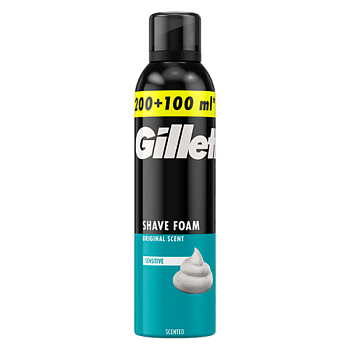 Пена для бритья Gillette Original Scent 200+100мл для чувствительной кожи (1/6)