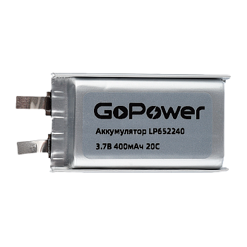 Аккумулятор Li-Pol GoPower LP652240 3.7V 400mAh в лотке (1/44/88) 