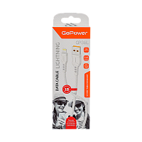 Кабель GoPower GP06L USB (m)-Lightning (m) 1м 2.4A ПВХ белый (1/200/800)