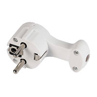 Вилка электрическая Smartbuy С/З 16A IP20 угловая плоская с кольцом белый (1/20/200)