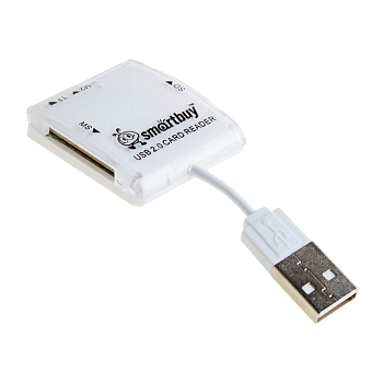 Картридер Smartbuy 713 USB2.0 SD/microSD/MS/M2 белый (1/5) 