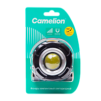 Фонарь туристический Camelion LED56252 COB от батареек 3хААA 2 режима черный (1/12/96)
