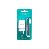 Сетевое З/У Borofone BA20A 1USB 2.1A с кабелем Type-C белый (1/48/192) 