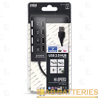 USB-Хаб Smartbuy 7204 4USB с выключателем черный