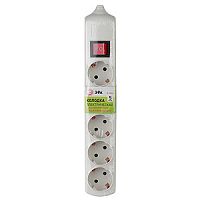 Колодка ЭРА K 5р.С/З с выкл. белый (1/10/40)