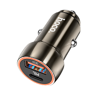 Автомобильное З/У HOCO Z46A 1USB/Type-C 3.0A 20W QC3.0 серый (1/13/130) 