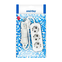 Удлинитель Smartbuy 3р.С/З 16A 1.5м ПВС белый (1/40)