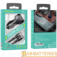 Автомобильное З/У Borofone BZ14A 1USB/Type-C 3.0A 20W QC3.0 черный (1/42/168) 