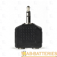 Переходник AUX Smartbuy A202 Jack 3.5mm (m)-2xJack 3.5mm (f) черный (1/200)
