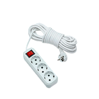 Удлинитель MRM-Power M-313 3р.С/З 10A 3.0м с выкл. белый (1/60)
