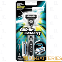 Бритва Gillette MACH3 3 лезвия 2 кассеты Shrink 2 прорезиненная ручка плавающая головка (2/20)