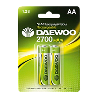 Аккумулятор бытовой Daewoo HR6 AA BL2 NI-MH 2700mAh (2/20/100)