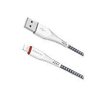 Кабель Borofone BX25 USB (m)-Lightning (m) 1м 2.4A нейлон белый (1/360)