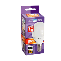 Лампа светодиодная JAZZway G45 E14 7W 5000К 230V шар матовая (1/10/100)