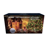 Гирлянда Старт НГ 250LED 5.0м нить 8 режимов белый (1/25/100)