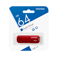 Флеш-накопитель Smartbuy Clue 64GB USB2.0 пластик бургунди