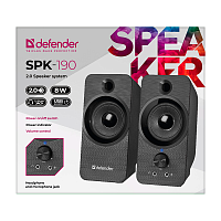 Колонки 2.0 Defender SPK-190 8W Jack 3.5мм черный (1/24)