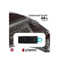 Флеш-накопитель Kingston DataTraveler Exodia 64GB USB3.2 пластик черный голубой
