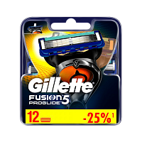 Сменные кассеты Gillette "FUSION PROGLIDE" 5 лезвий 12шт. (цена за 1 шт) (12/120) 