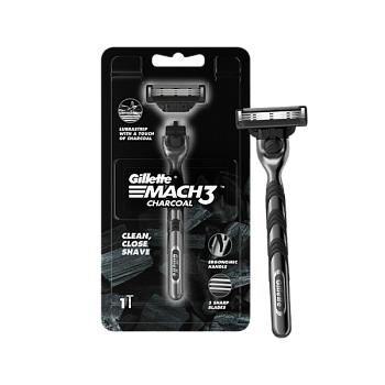 Бритва Gillette "MACH3" Bright Glow Charcoal 3 лезвия 1 кассета ENG