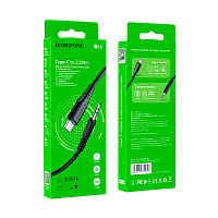 Кабель AUX Borofone BL18 Jack 3.5mm (m)-Type-C (m) 1м силикон черный (1/63/252)