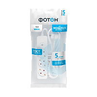 Удлинитель Фотон 16-53ЕS 3р.С/З 16A 5.0м с выкл. ПВС 3x1мм² белый (1/20)